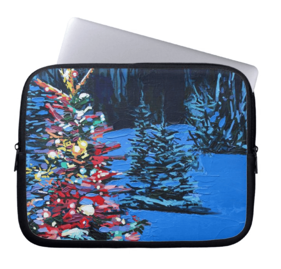 Christmas Glow Neoprene Laptop Sleeve racheldawnart